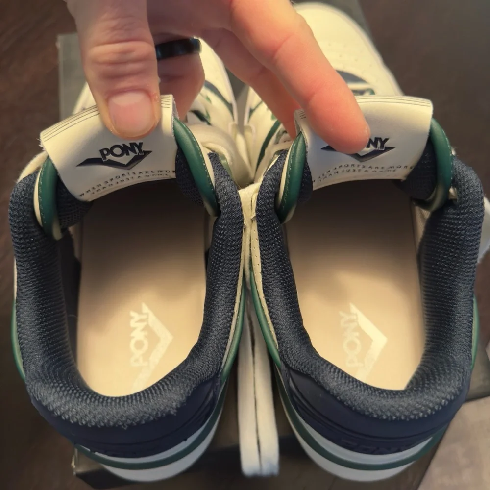 Pony Snow White/Navy Blue/Green M100 Low Archive Sneakers - Picture 6 of 8